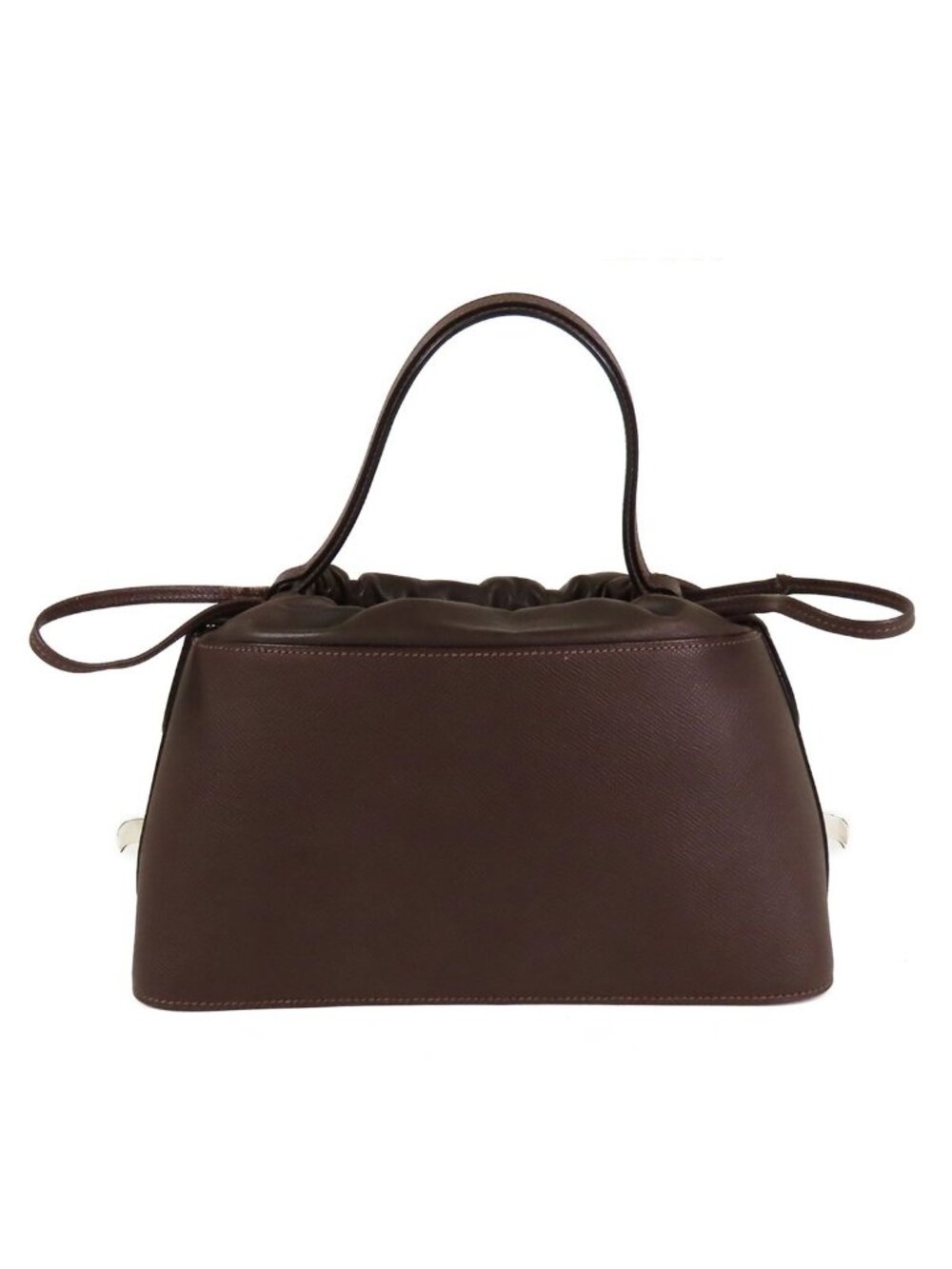 Hermes de Paris Chocolat Silver Epsom Handbag